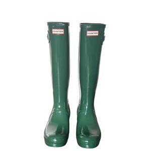Hunter Original Tall Gloss Rain Boots Women’s Size 9 US / UK 7 / EU 40 Green